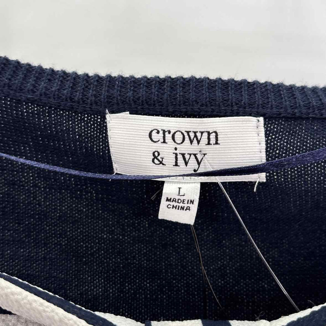 Size L CROWN & IVY Navy Sweater