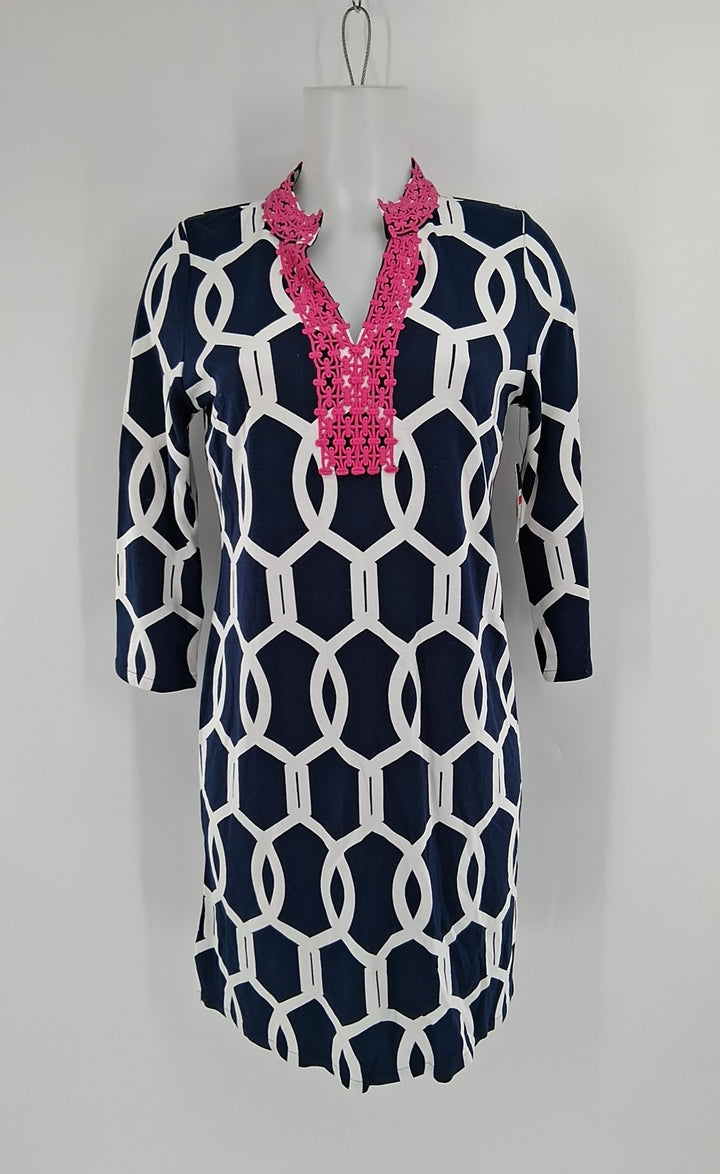 Size XS CROWN & IVY Navy Print Dress