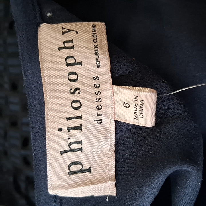 Size 6 PHILOSPHY Navy Suede Dress