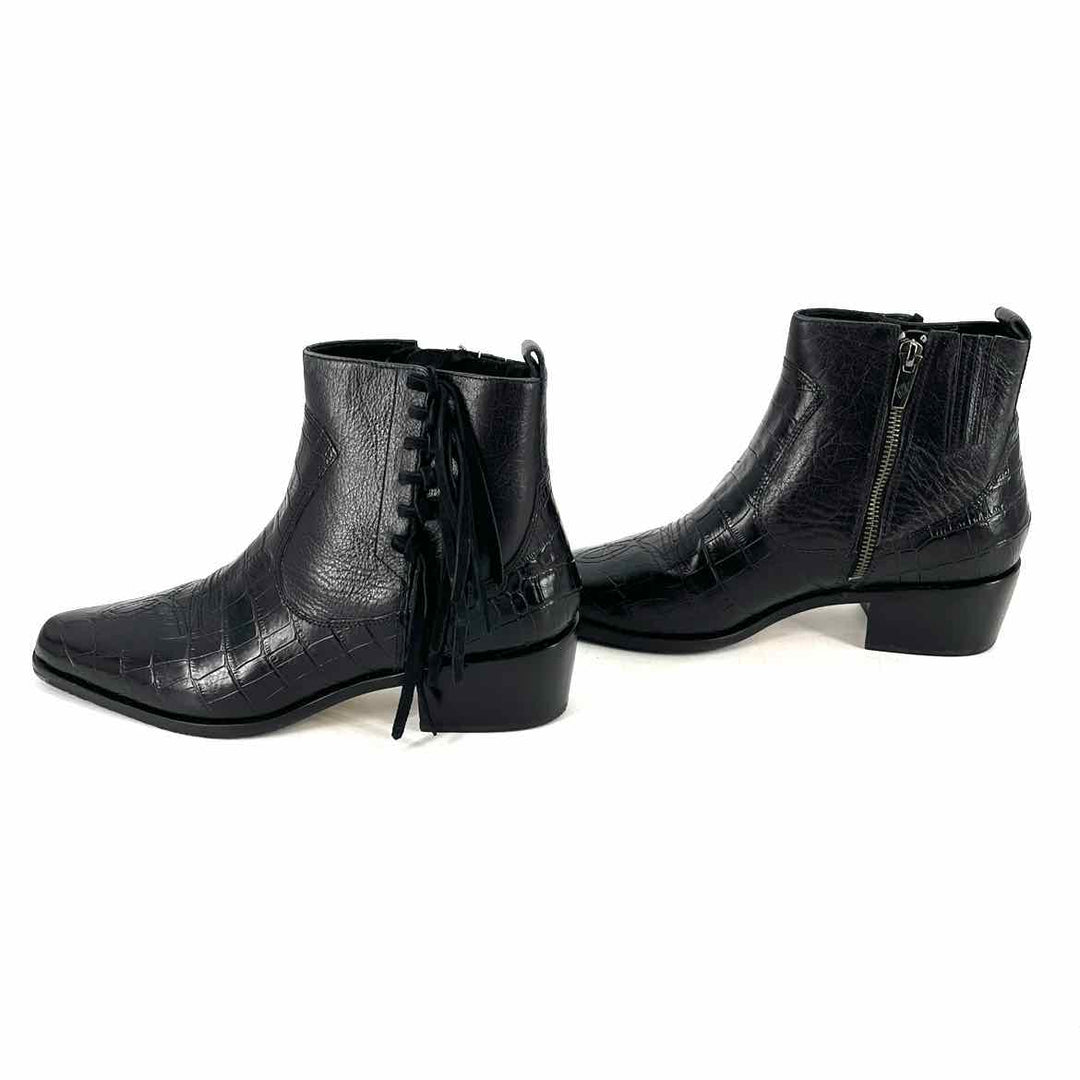 Shoe Size 8.5 DONALD PLINER Black Leather Boots
