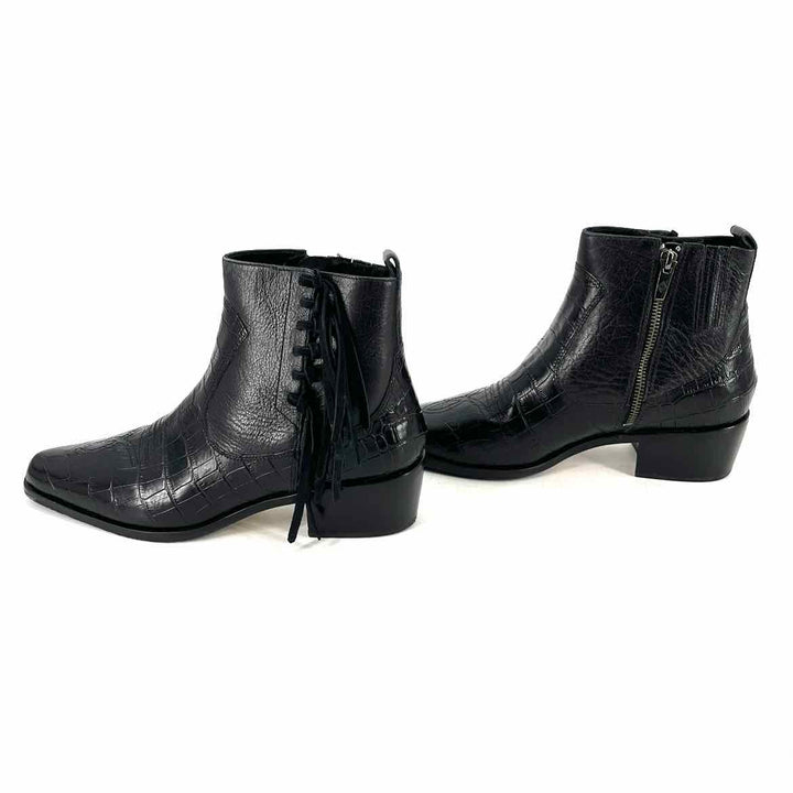 Shoe Size 8.5 DONALD PLINER Black Leather Boots