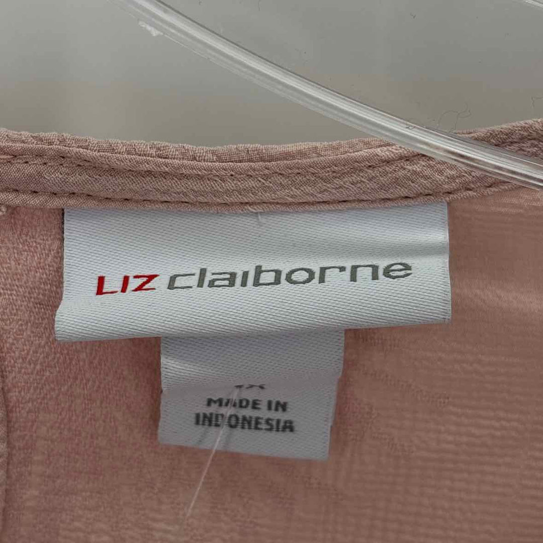 Size 1X LIZ CLAIBORNE Pink Shirt