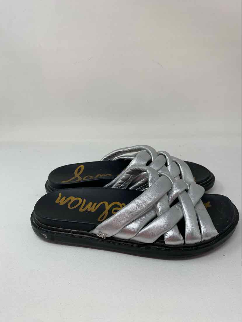Shoe Size 7 Sam Edeleman Silver Leather Sandals