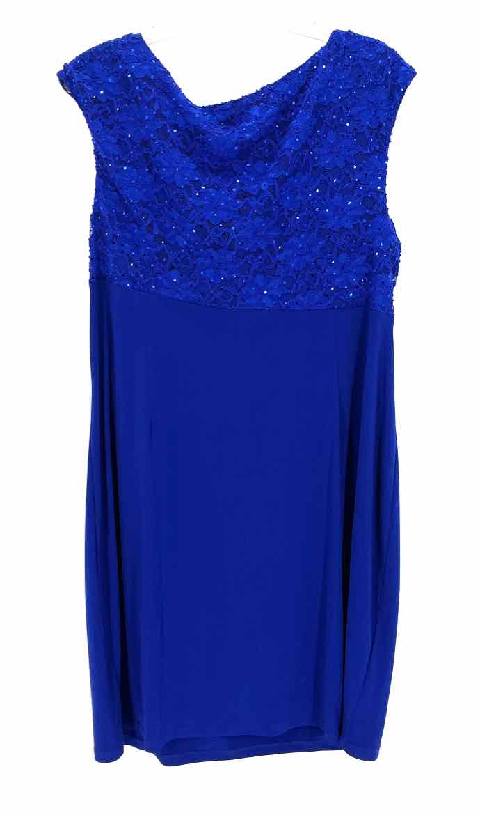 Size 20 CONNECTED APPAREL Royal Blue Lace Sequined Dress