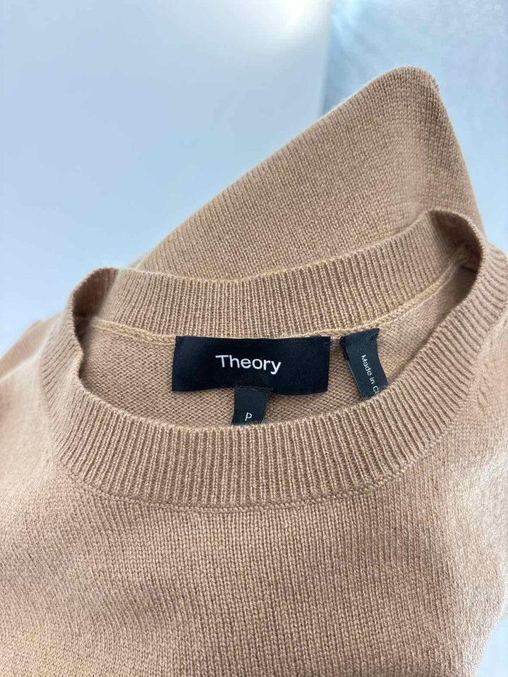 Size Petite THEORY Tan Cashmere Shirt