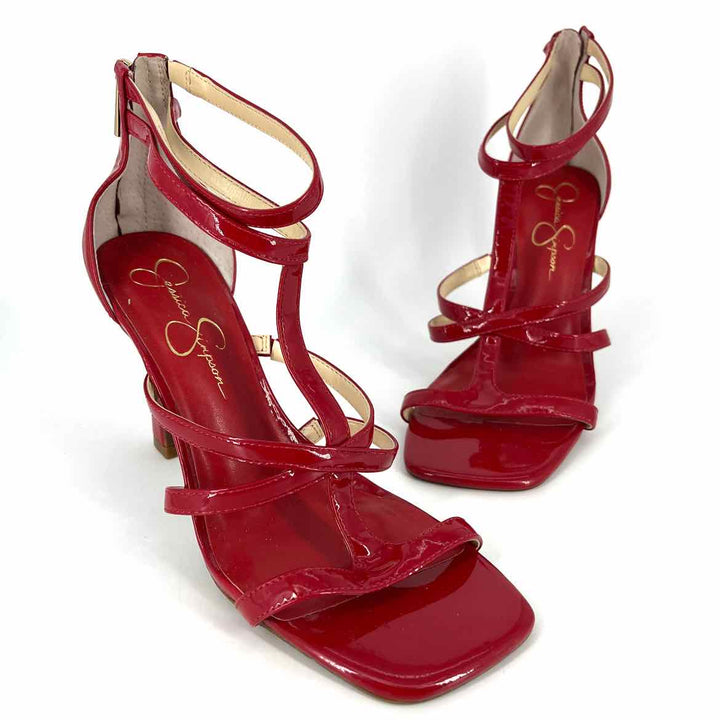 Shoe Size 9 Jessica Simpson Red PATENT Sandals