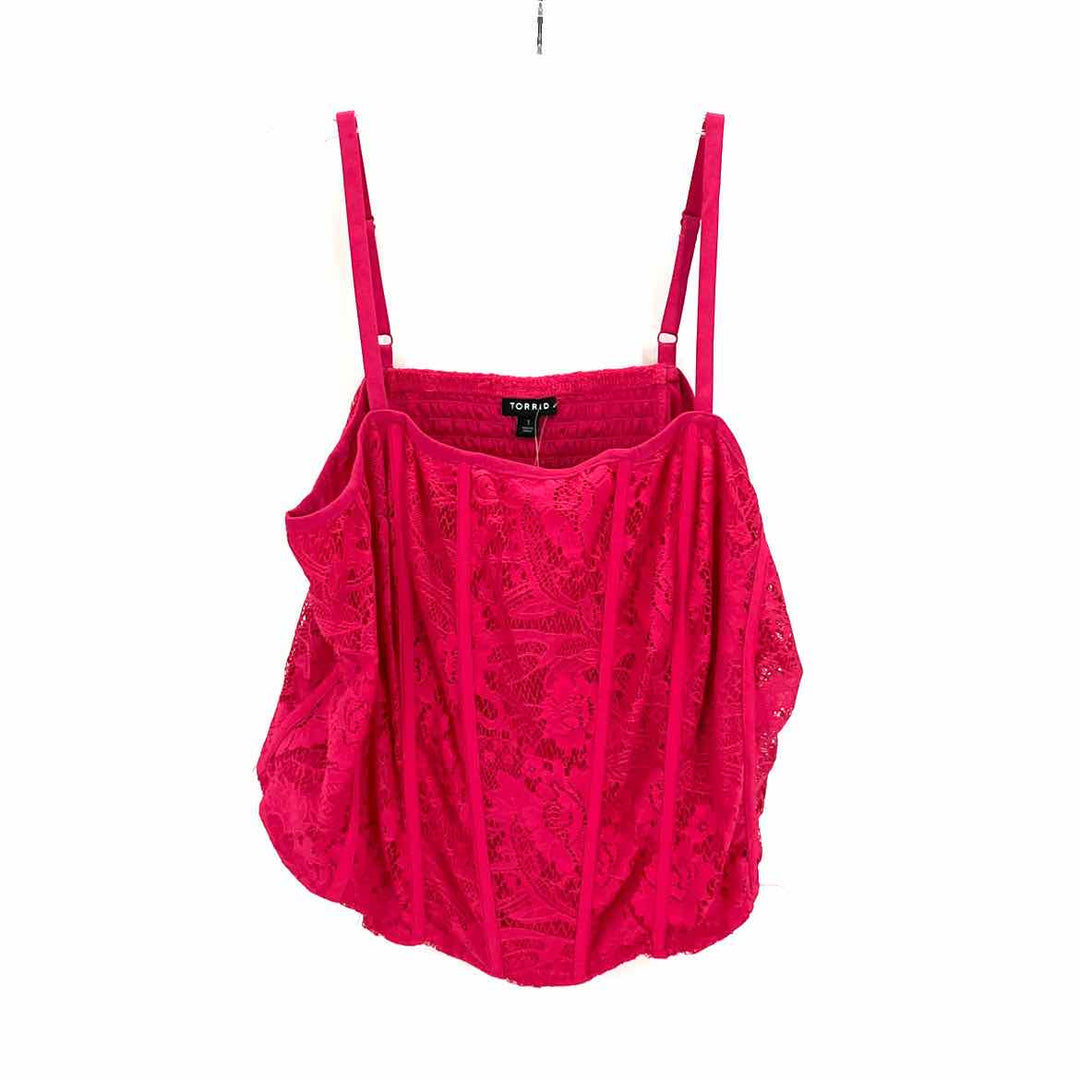 Size 1X Torrid Fuschia Lace Shirt