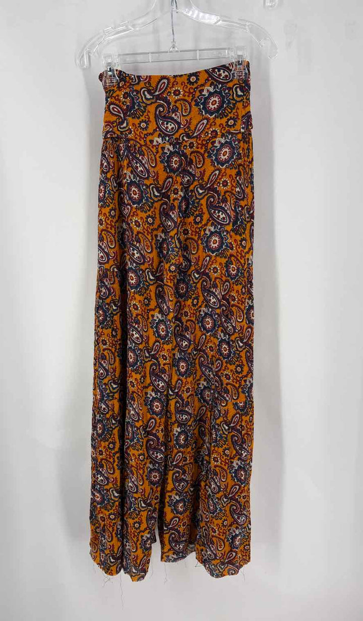 Size S FREE PEOPLE ORANGE PRINT Pants
