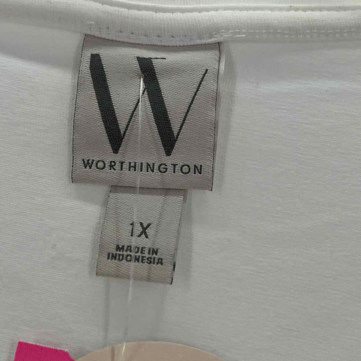 Size 1X WORTHINGTON Ivory Knit Shirt