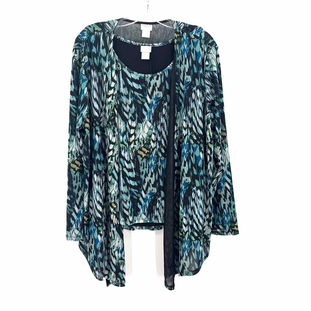 Size XL Chico's Multi-Color Mesh Shirt