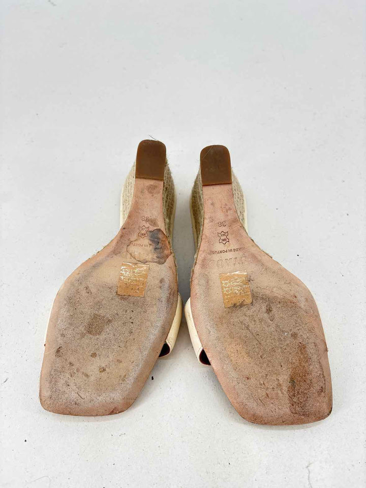 Shoe Size 38 STAUD Ivory Leather Sandals