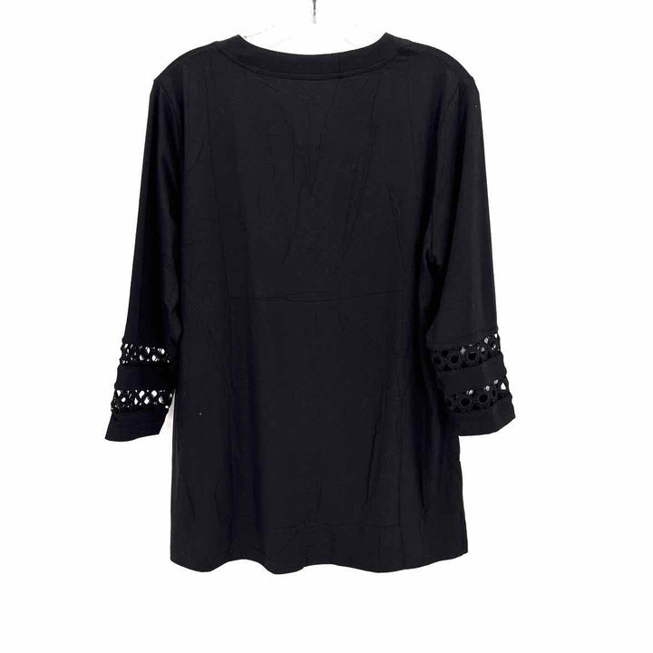 Size L Black Crochet Knit Shirt