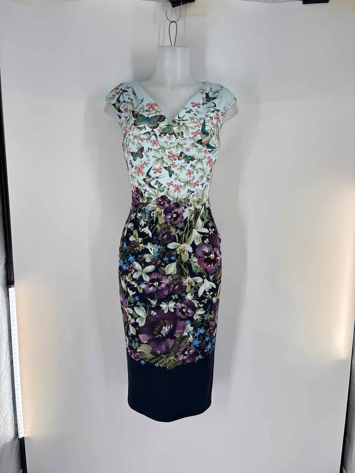 Size 1 TED BAKER Multi-Color Dress