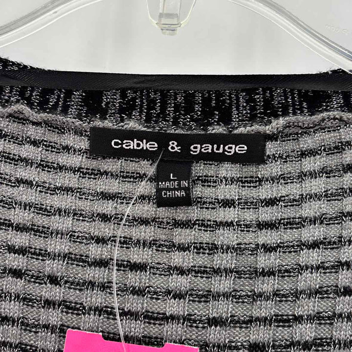 Size L CABLE & GAUGE Silver Sweater