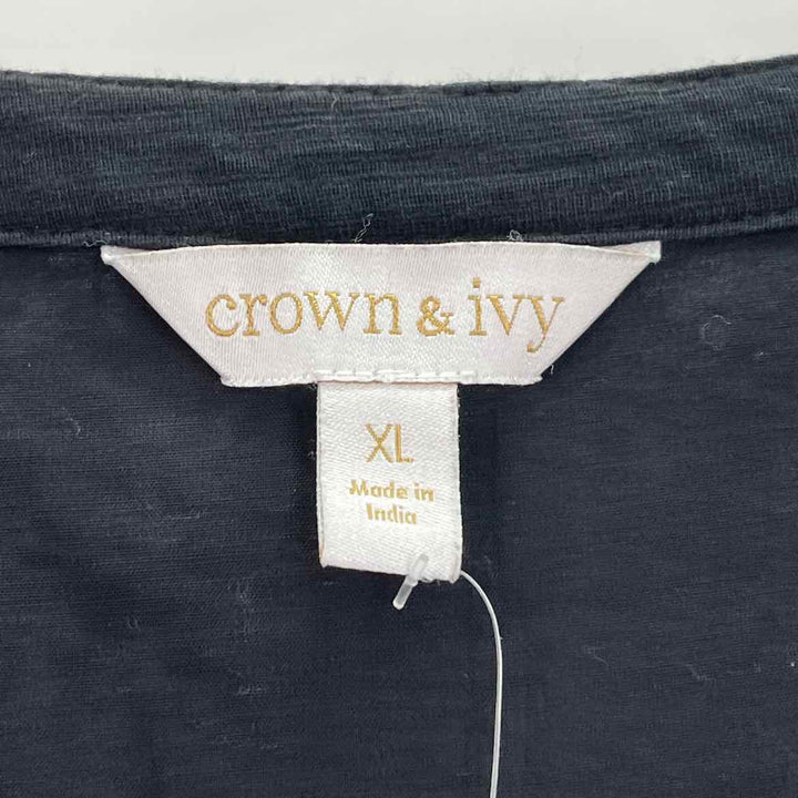 Size XL CROWN & IVY Black Shirt