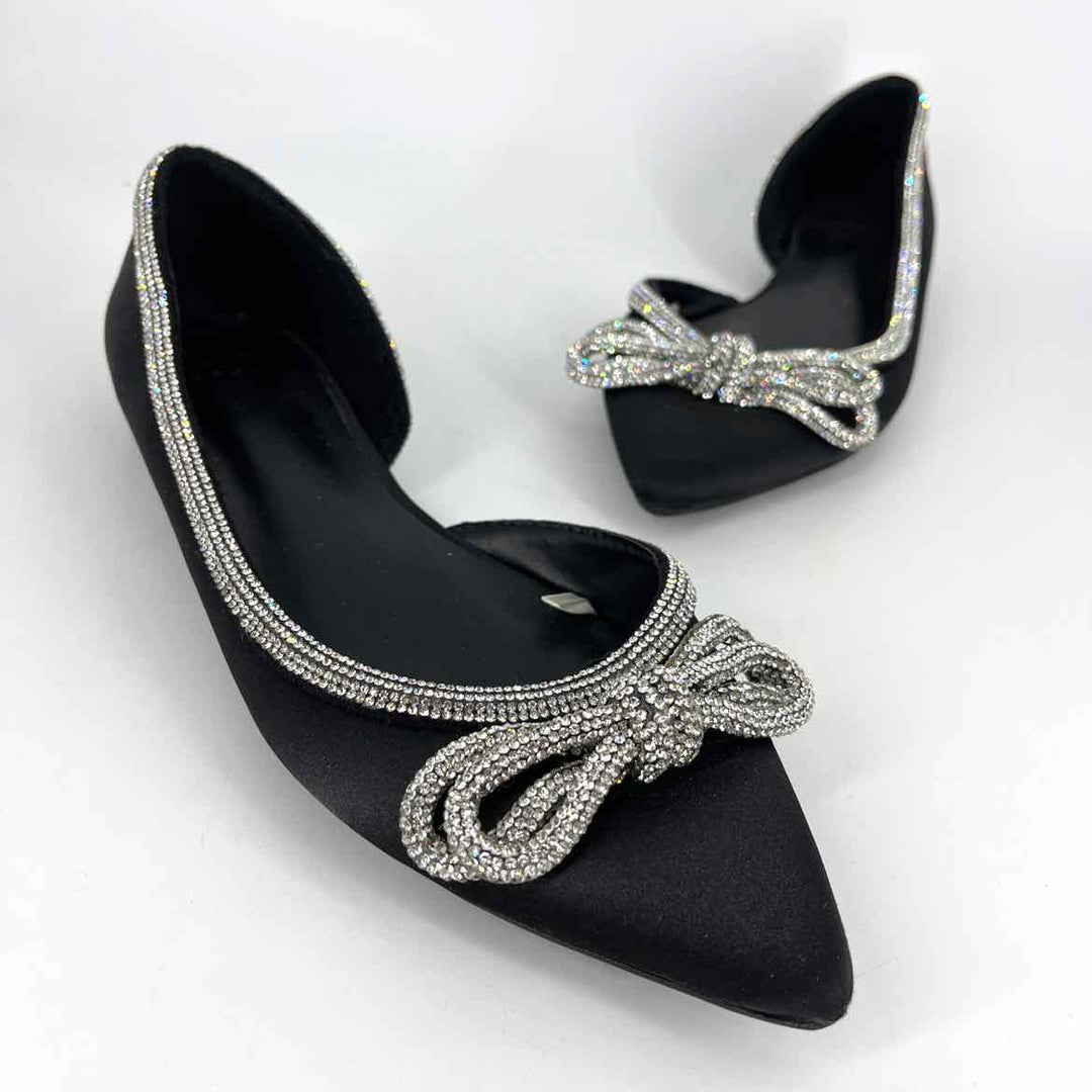 Shoe Size 8.5 A NEW DAY Black Rhinestone Flats