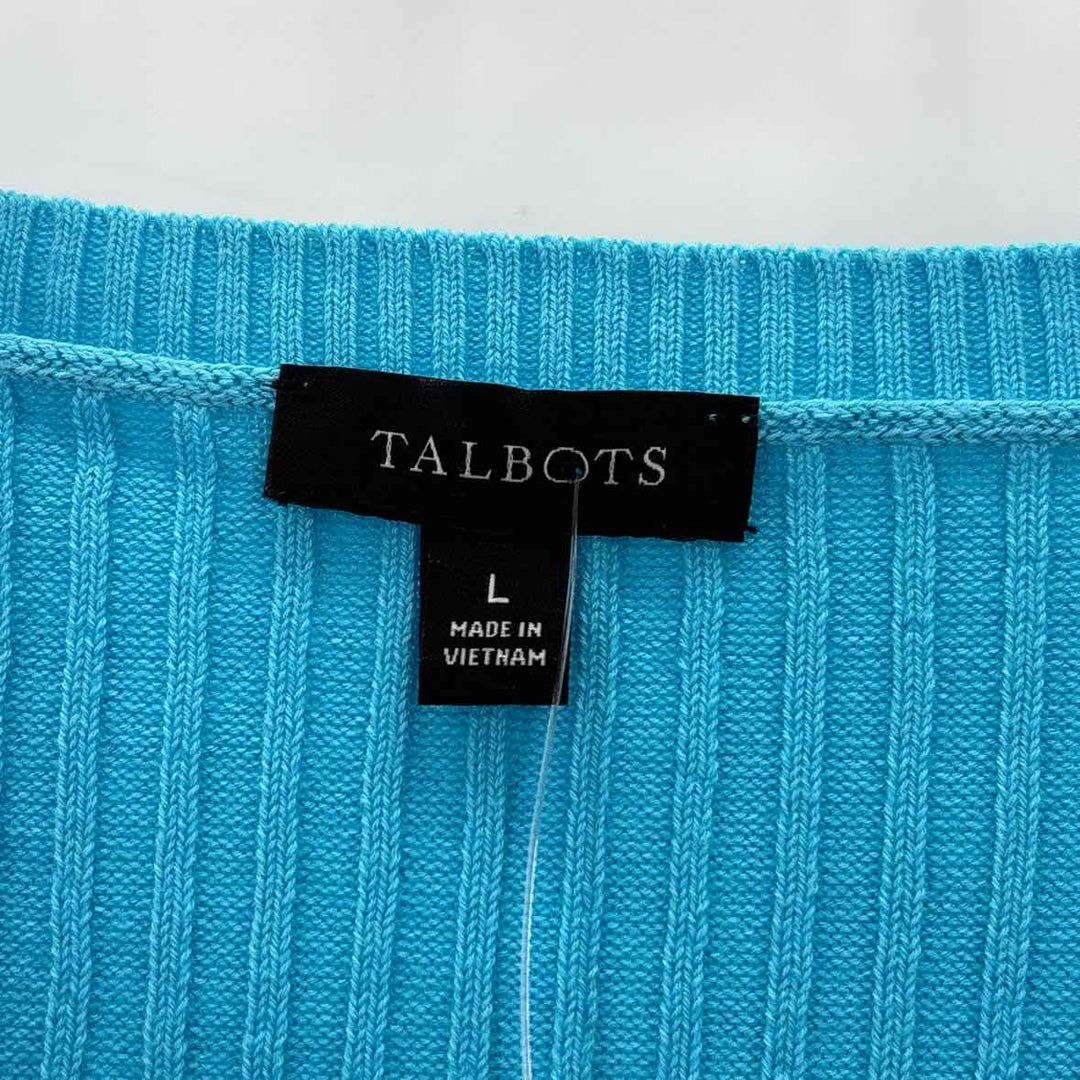 Size L Talbots Turquoise Knit Sweater