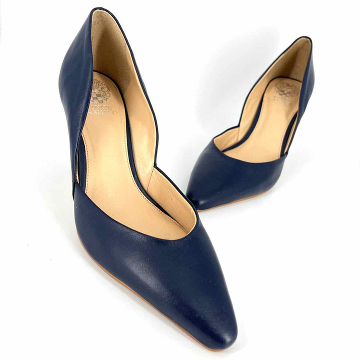 Shoe Size 9.5 Vince Camuto Navy Leather Heels