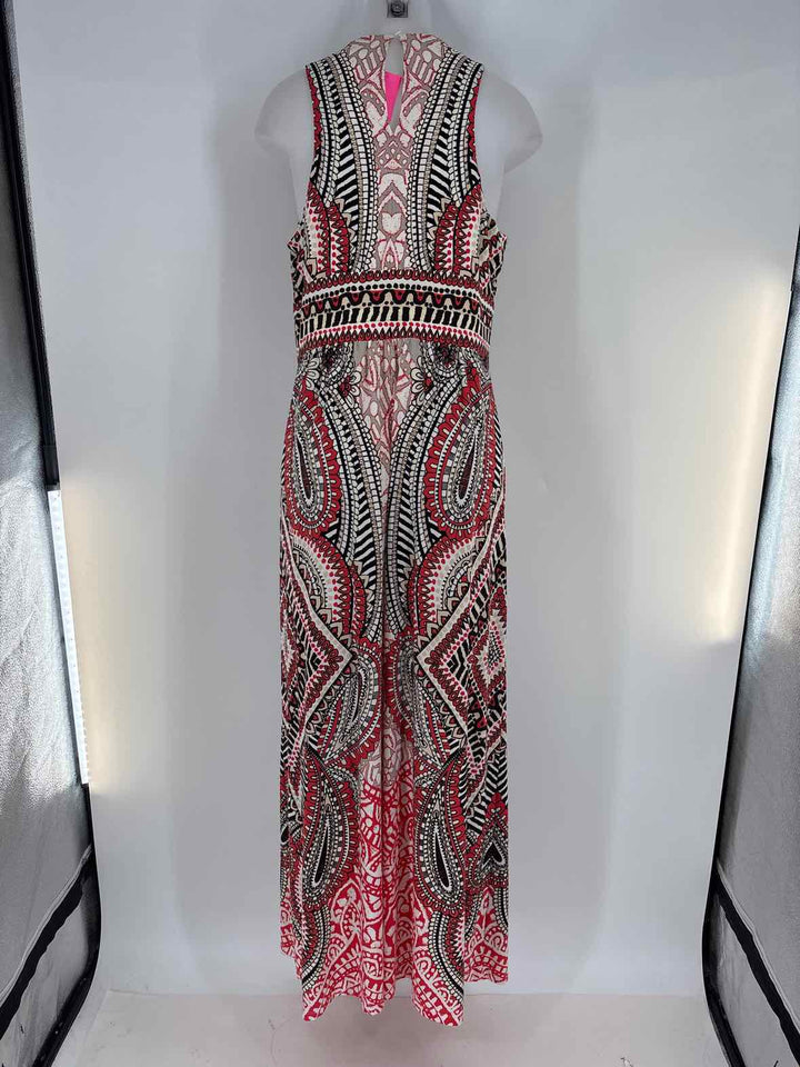 Size 14 LONDON TIMES Red Print Dress