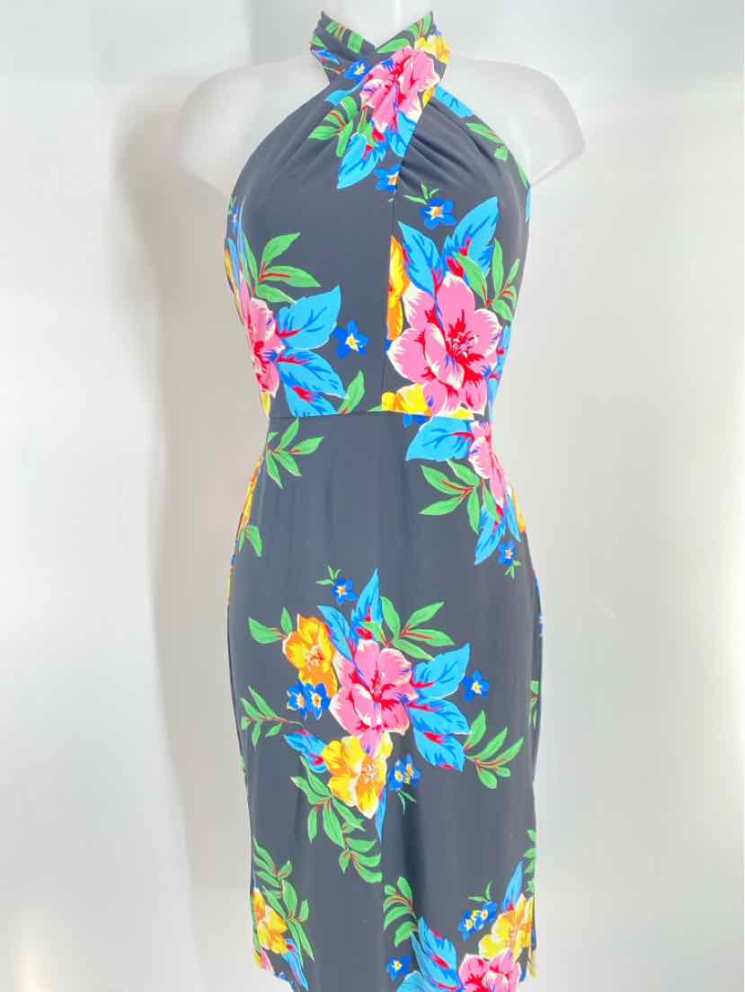 Size 2 RALPH LAUREN Black Print Dress