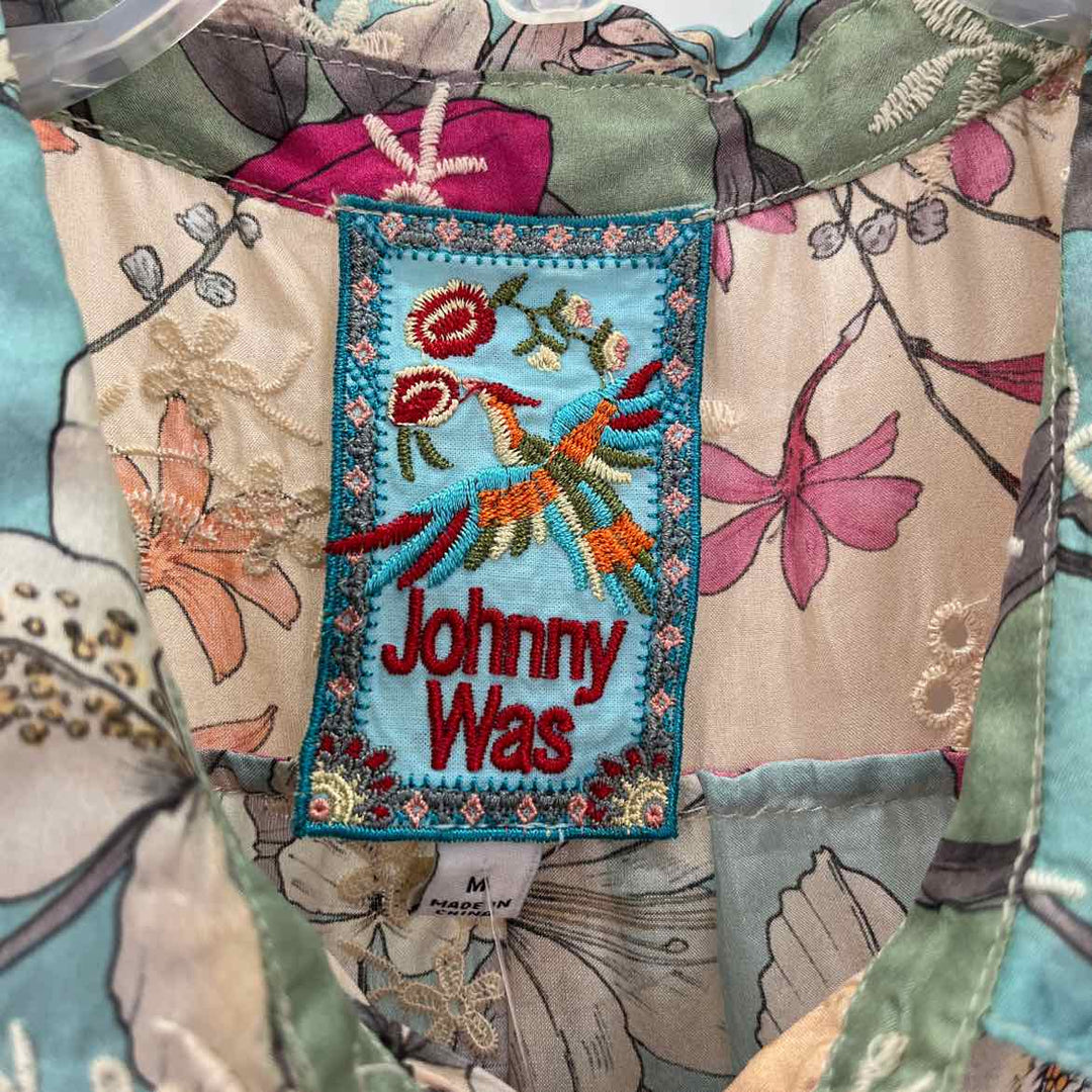Size M Johnny Was Multi-Color Silk Shirt