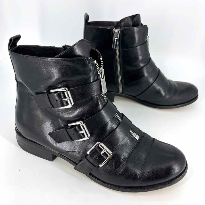 Shoe Size 10 Michael Kors Black Leather Boots