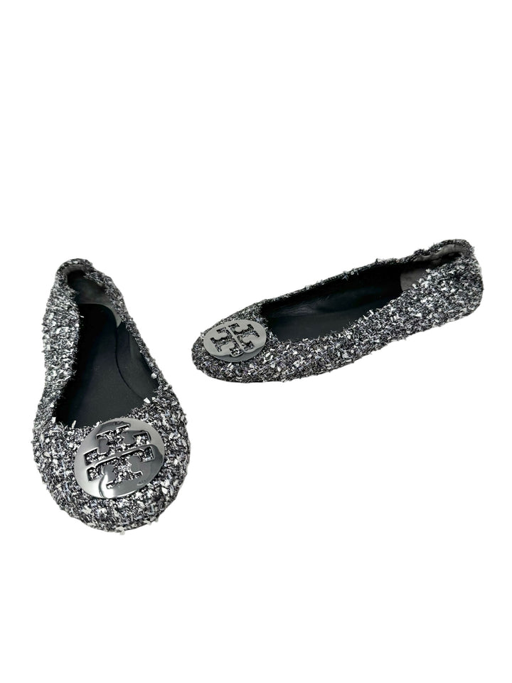 Shoe Size 9.5 Tory Burch Silver Flats