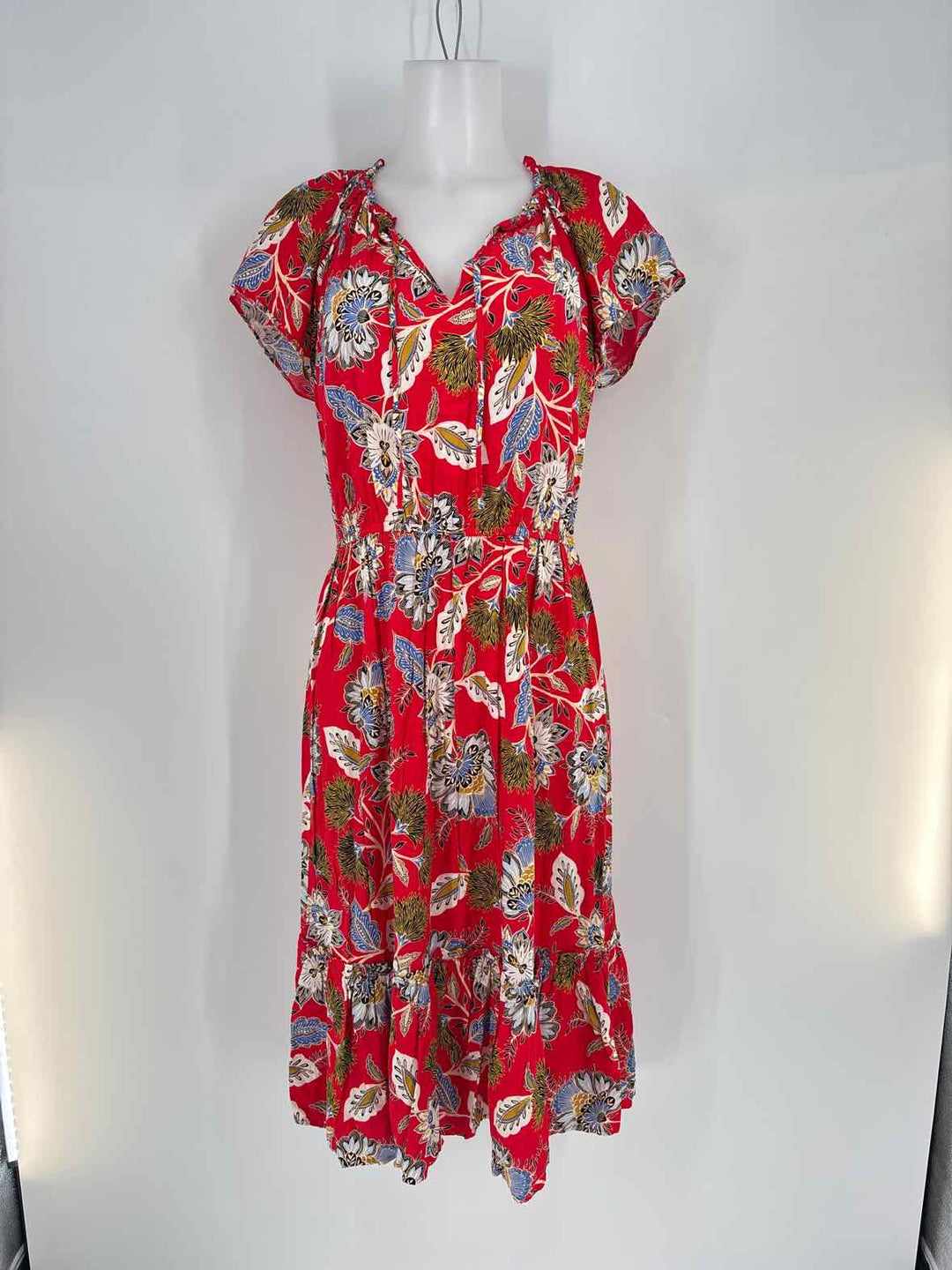 Size M LOFT Red Print Dress