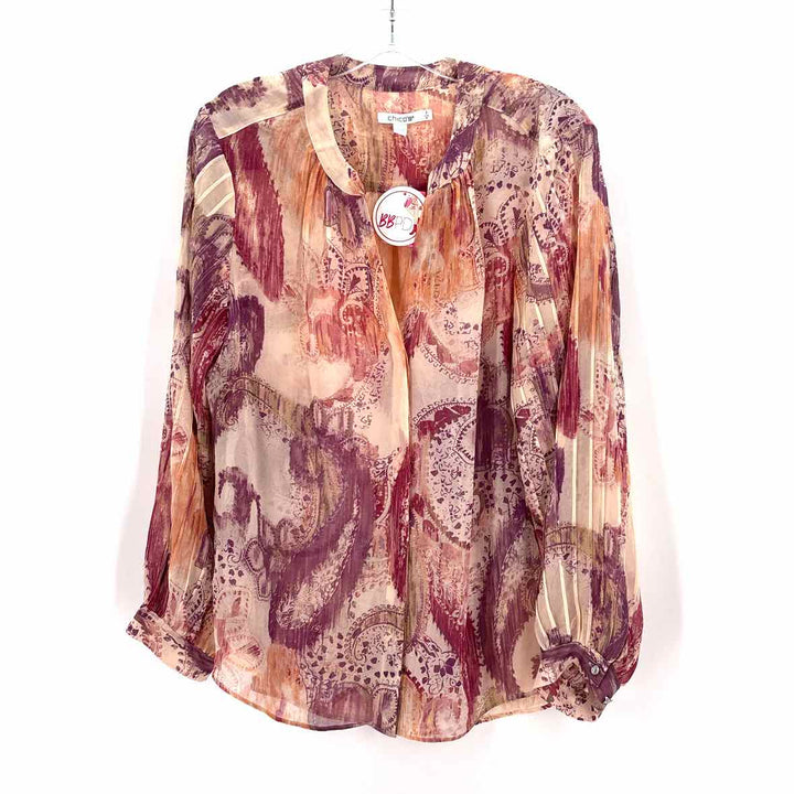 Size 12 Chico's PINK PRINT Shirt