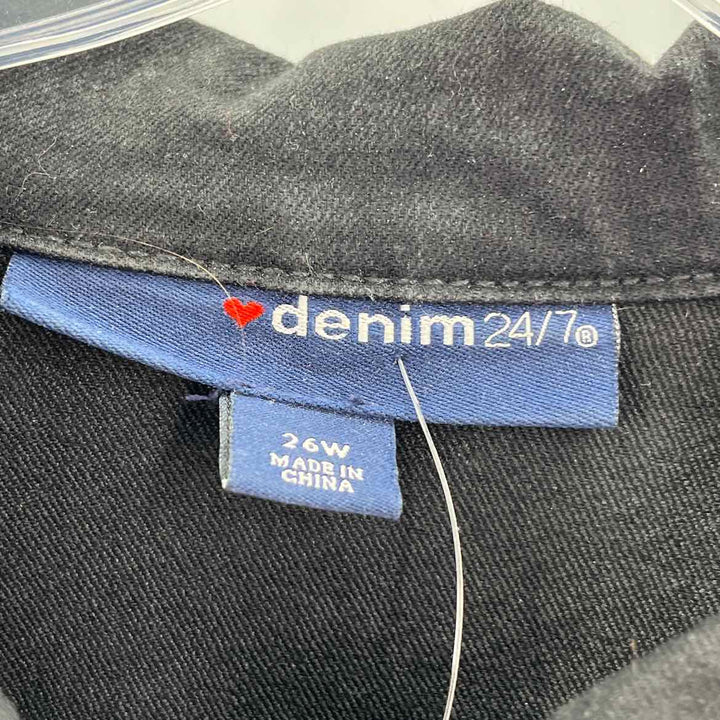 Size 26 Black Denim Jacket
