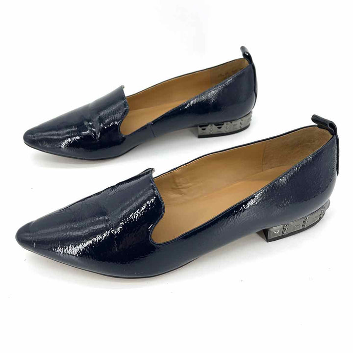 Shoe Size 8.5 FRANCO SARTO Navy PATENT Leather Flats