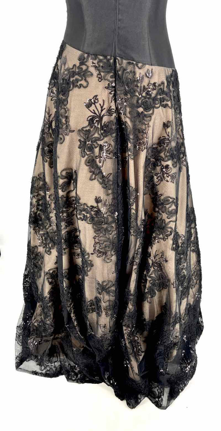 Size 4 JOVANI Multi-Color Satin Lace Dress