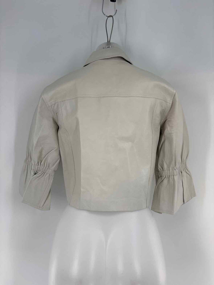 Size XXS Ivory Leather Jacket