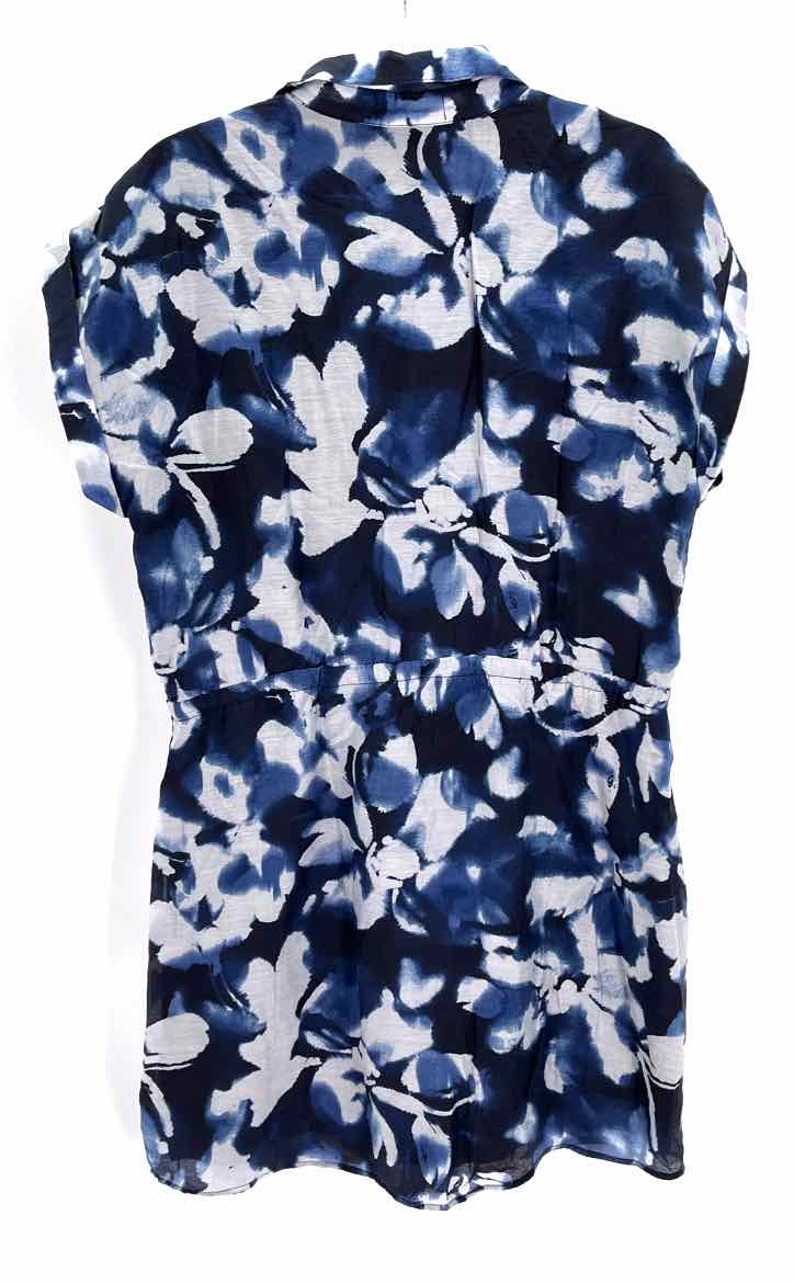 Size L CLOTH & STONE Blue Print Dress