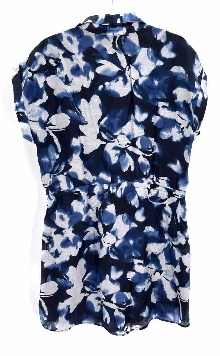 Size L CLOTH & STONE Blue Print Dress