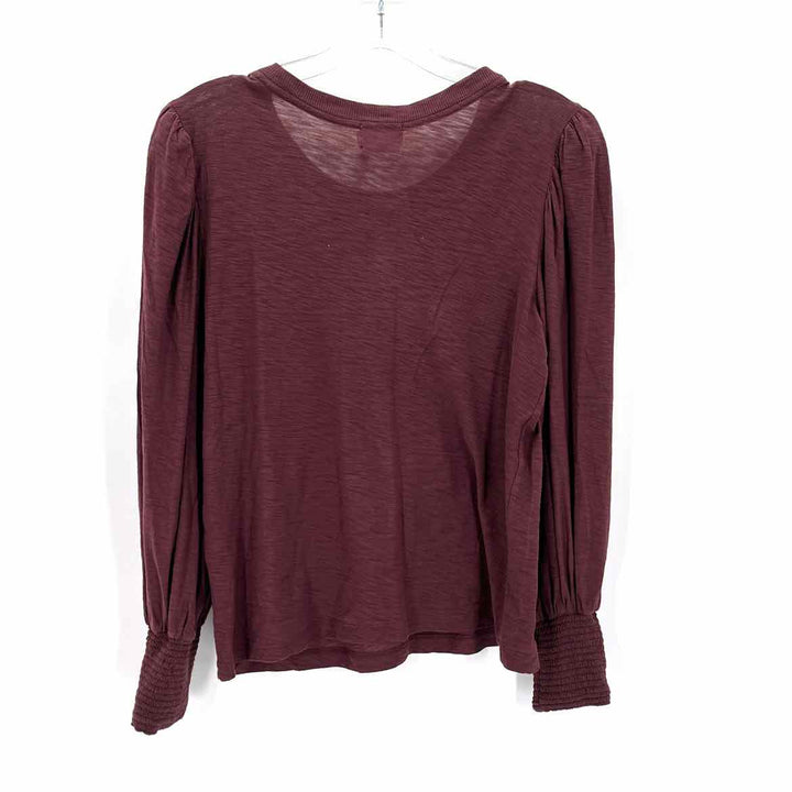 Size S NATION Burgundy Cotton Shirt