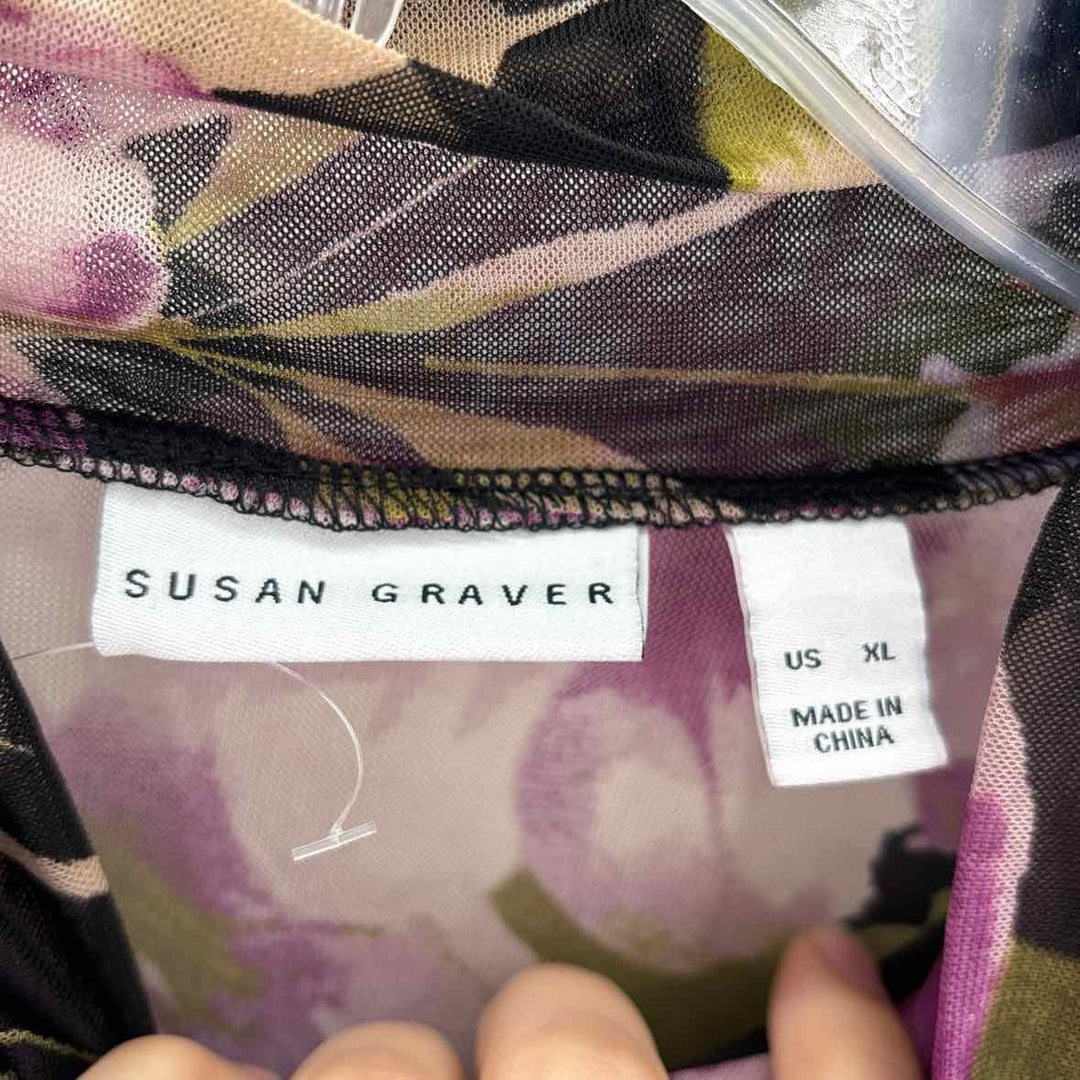 Size XL SUSAN GRAVER Purple Shirt