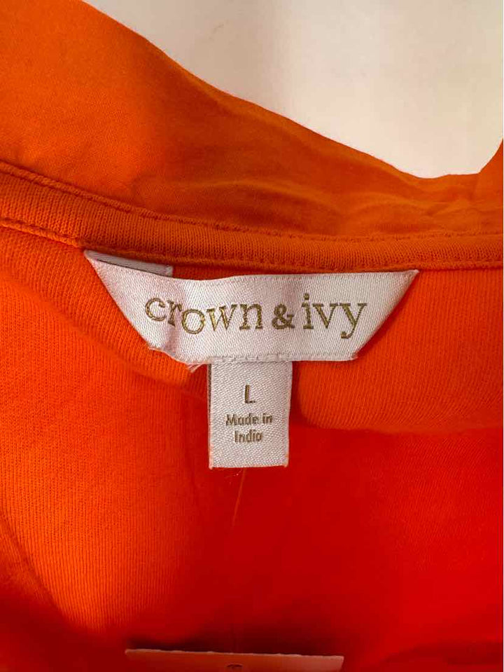 Size L CROWN & IVY Orange Shirt