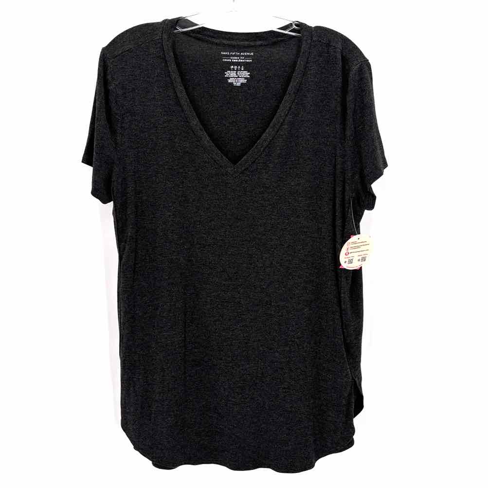 Size L SAKS FIFTH AVENUE Gray Shirt
