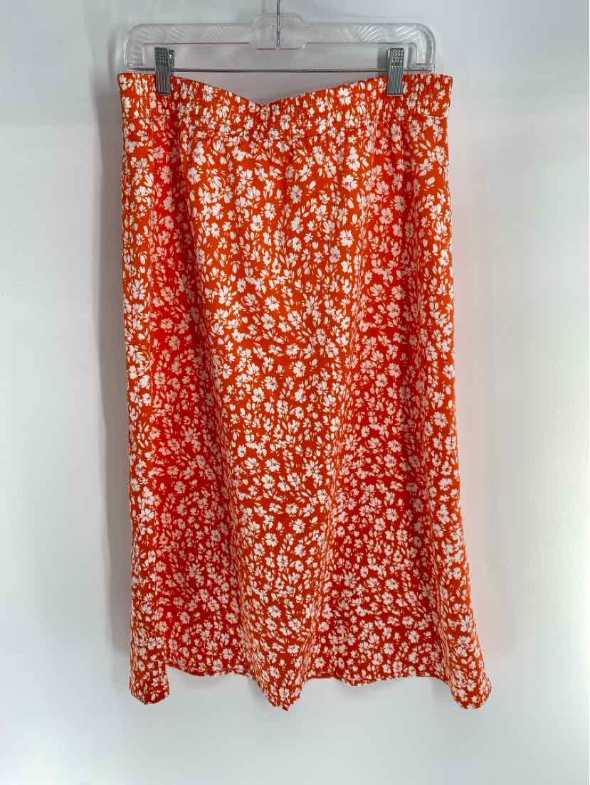 Size L Ann Taylor Orange Skirt