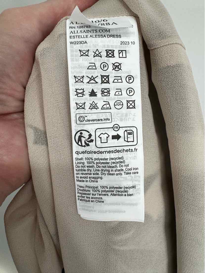 Size 6 ALL SAINTS TAN PRINT Dress