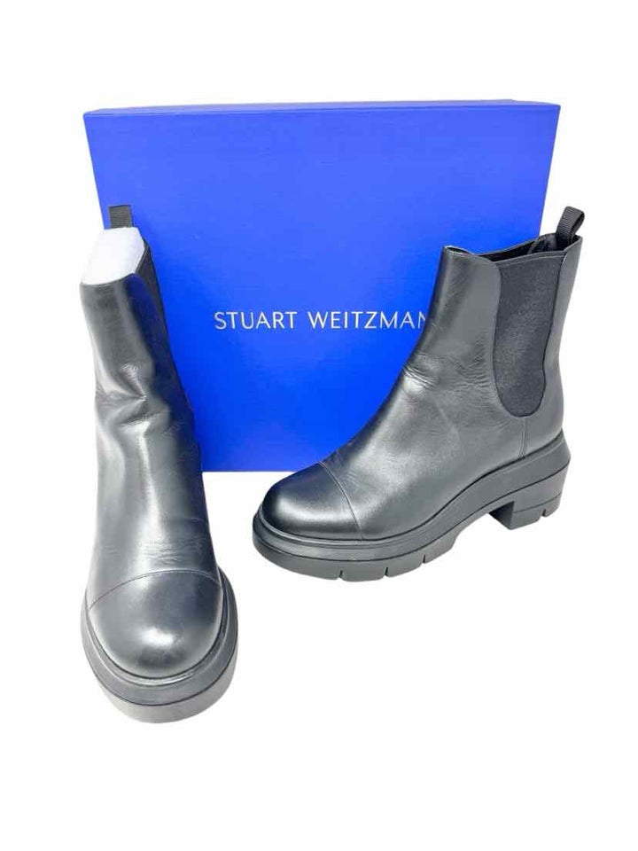 Shoe Size 37.5 Stuart Weitzman Black Leather Boots