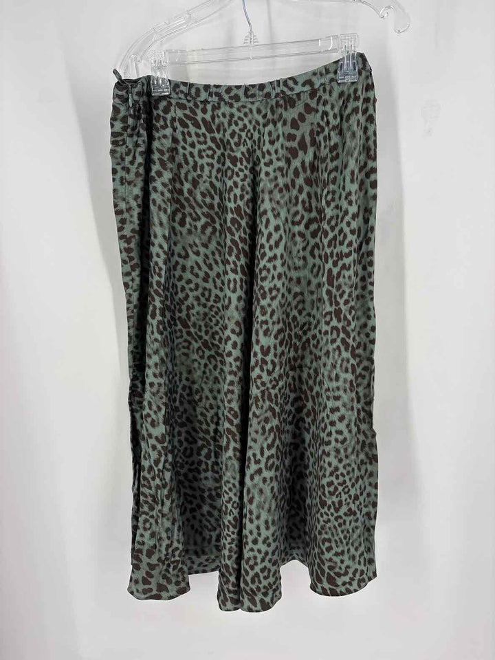 Size XL J JILL Green Print Skirt