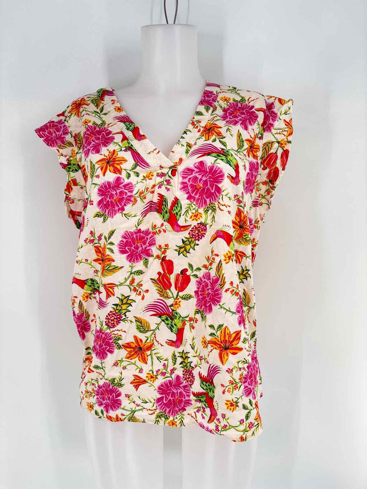 Size M RACHEL ZOE PINK PRINT Shirt