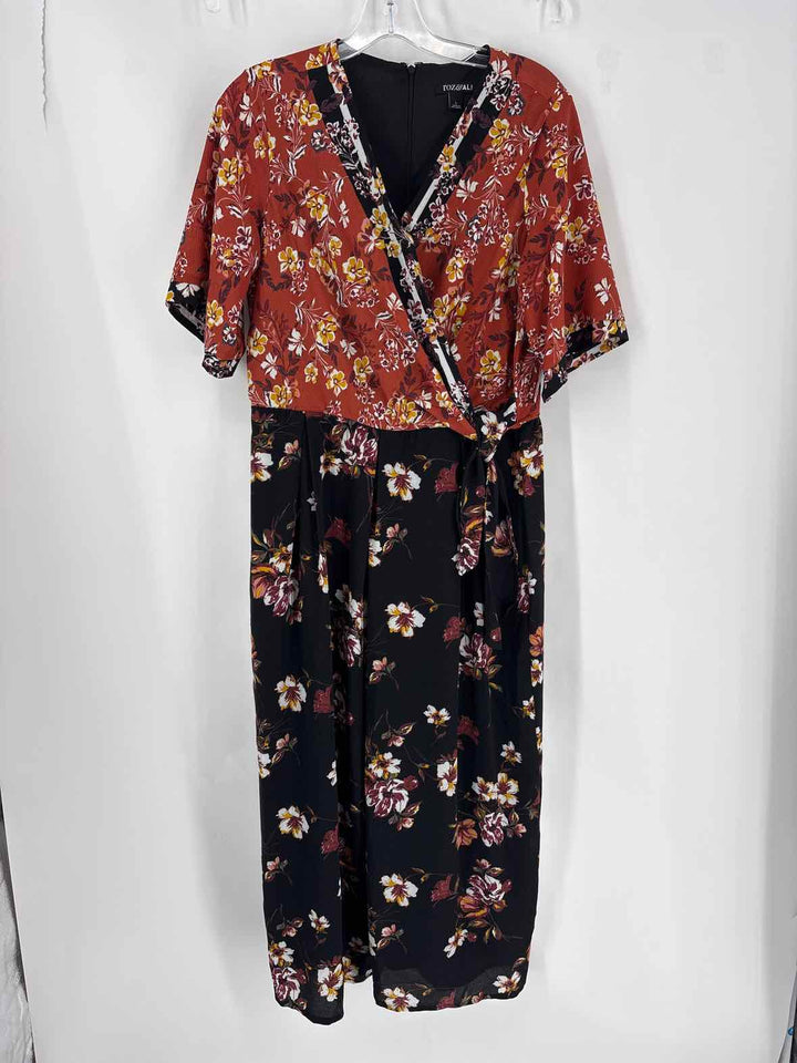 Size L Roz & Ali ORANGE PRINT Romper