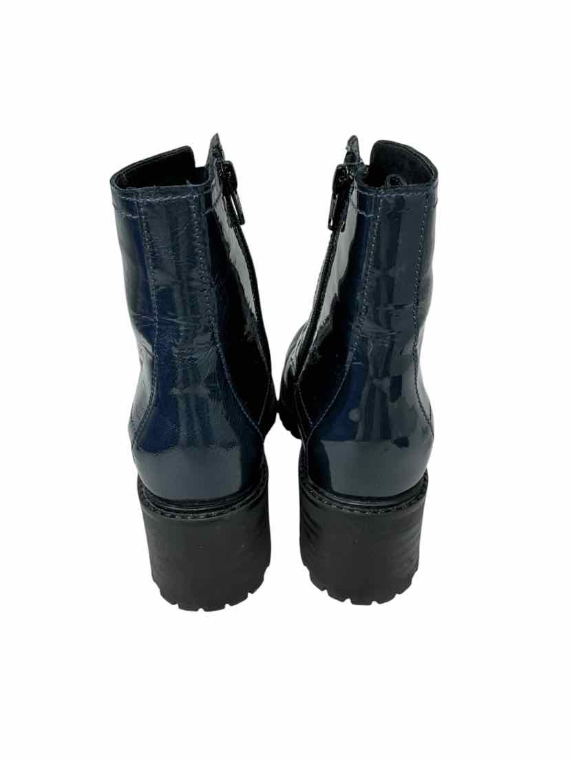 Shoe Size 37 Blue PATENT Boots