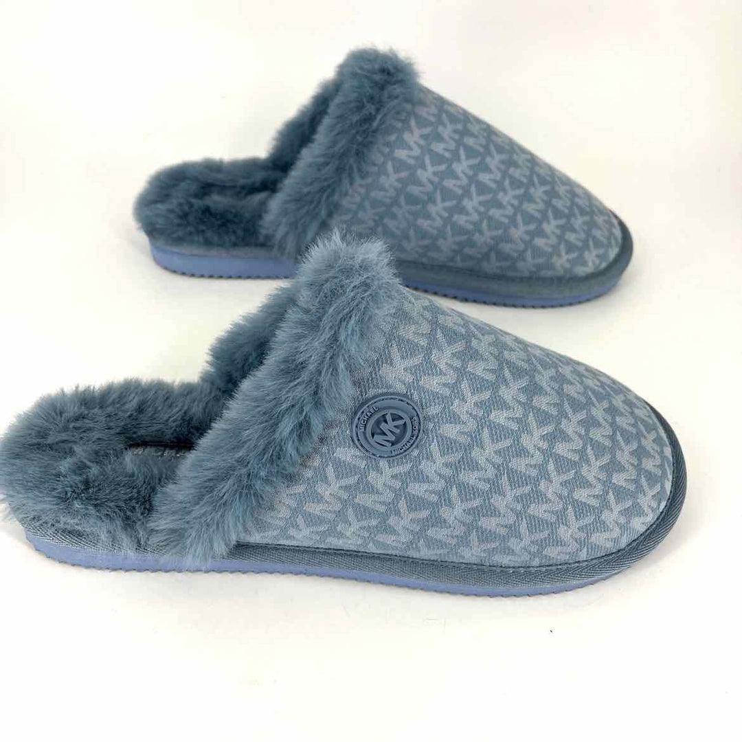 Michael Kors Blue Faux Fur Slippers