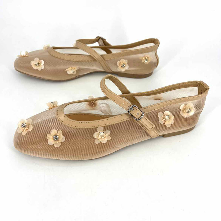 Shoe Size 8 A NEW DAY Nude Faux Leather Mesh Flats
