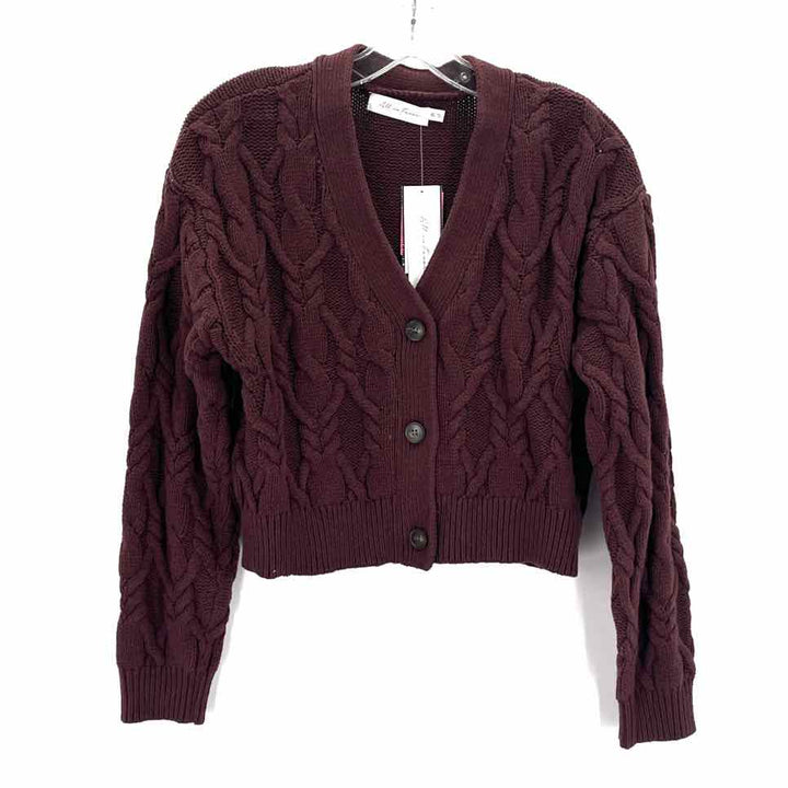 Size XS Burgundy Knit Cardigan