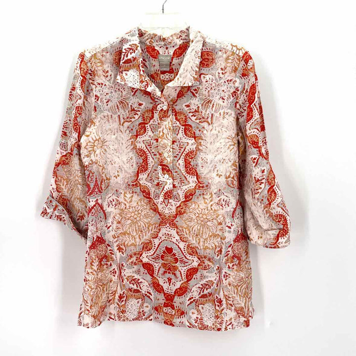 Size Petite Chico's Orange Linen Shirt
